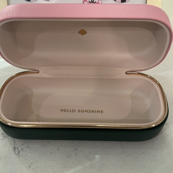 Kate spade sunglasses case - like new . Pink and green with gold trim - Picture 2 of 10